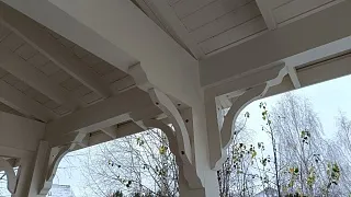 Деревянный навес для двух авто с хозблоком ПАНТЕОН - миниатюра