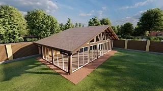 Застекленная беседка КОСМОС - миниатюра