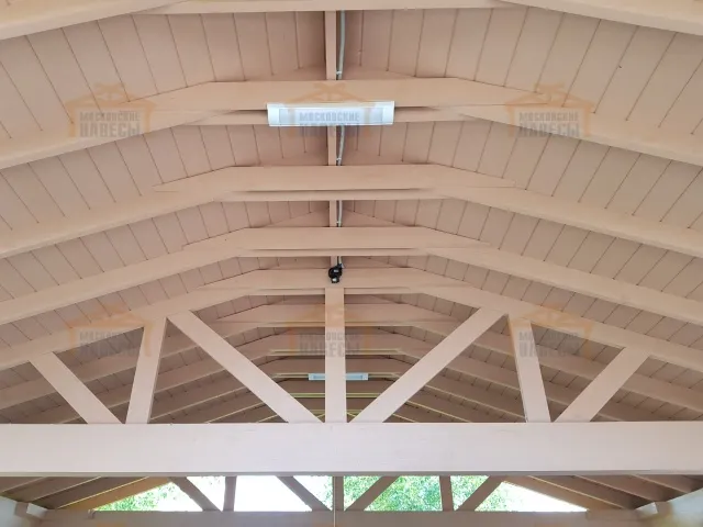 Деревянный навес для двух авто СМАРТВИЛЛЬ — Фото 3