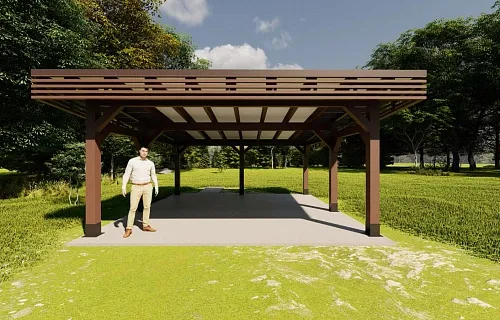 Навес для двух машин РОНДО — Фото 9