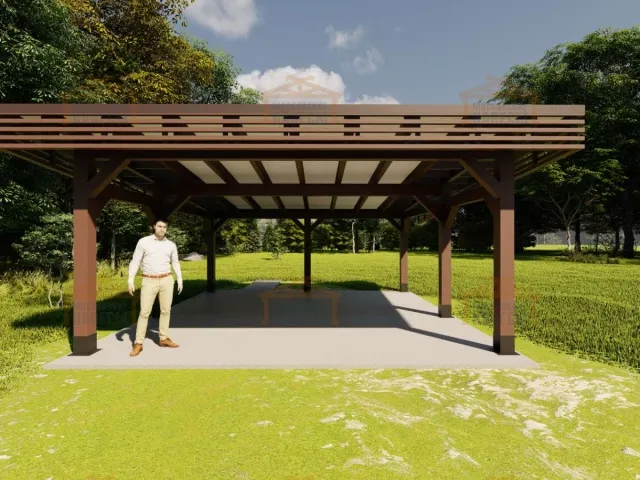 Навес для двух машин РОНДО — Фото 9