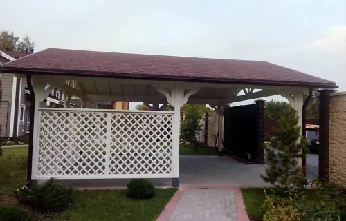 Деревянный навес для машин с перголами ЭДЕМ — Фото 5