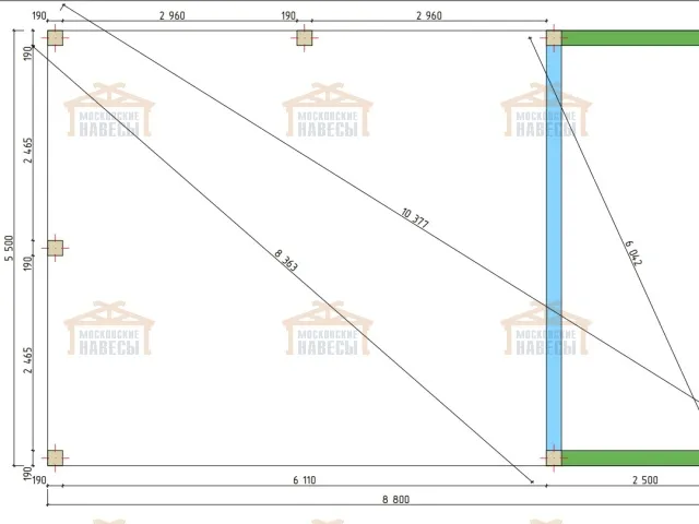 Навес для двух автомобилей с хозблоком КАРЕЛИЯ — Фото 12