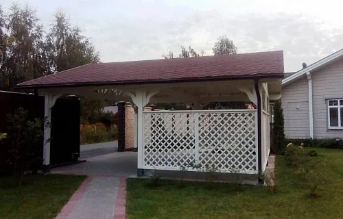Деревянный навес для машин с перголами ЭДЕМ — Фото 4
