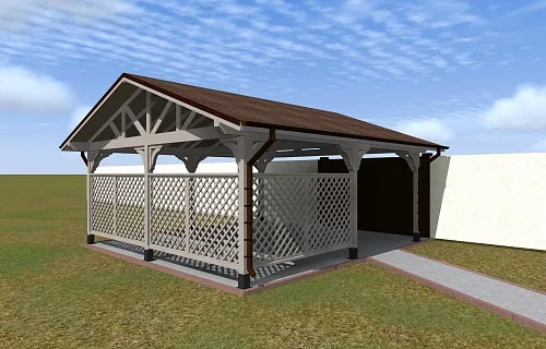 Деревянный навес для машин с перголами ЭДЕМ — Фото 6