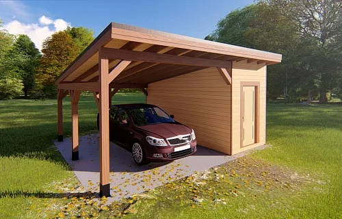 Навес для одной машины с хозблоком ЛЕГРАН — Фото 6