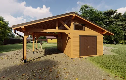 Навес с гаражом ИНДИАНА — Фото 4