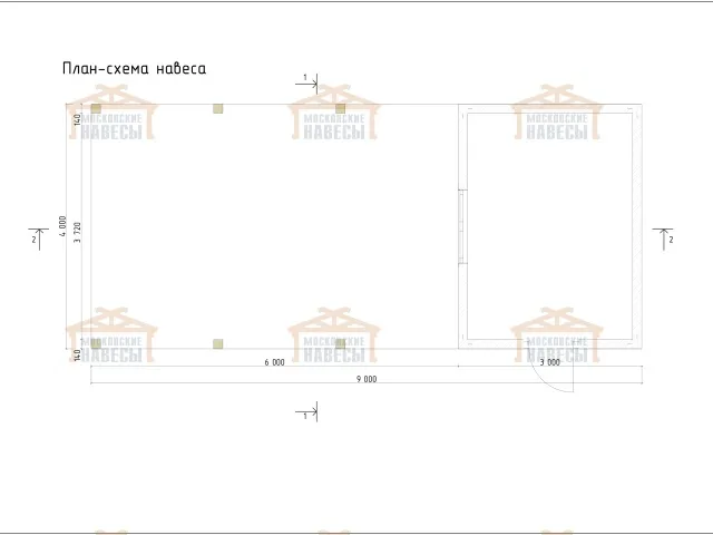 Навес для двух машин с хозблоком ГОРКИ — Фото 11
