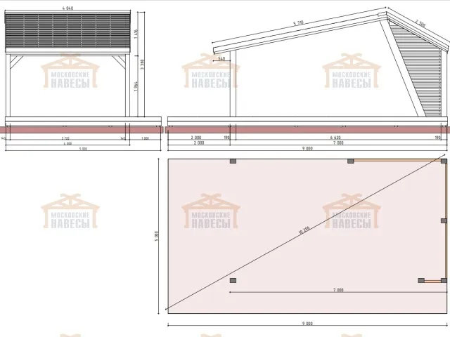 НАВЕС-БЕСЕДКА МОДЕРН — Фото 8