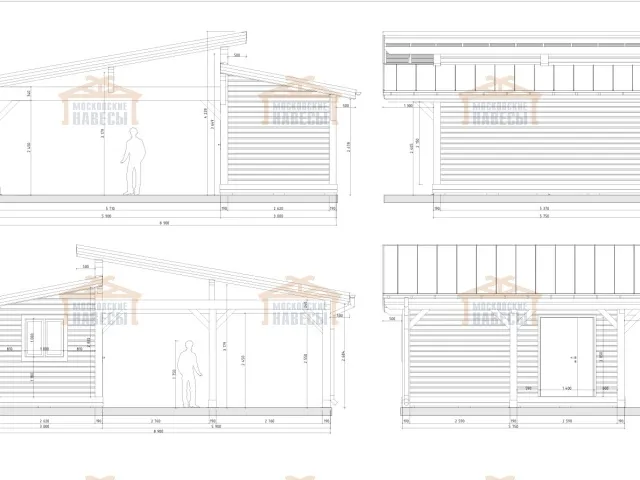 Навес для двух машин с хозблоком КОНАКОВО 3.0 — Фото 7