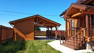Навес для одного авто с хозблоком ВЕЛИГОРСКИЙ - миниатюра