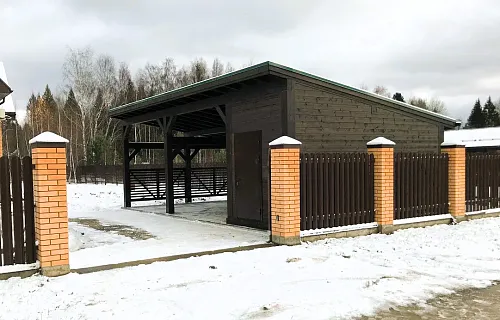 Навес односкатный с хозблоком УСАДЬБА — Фото 2