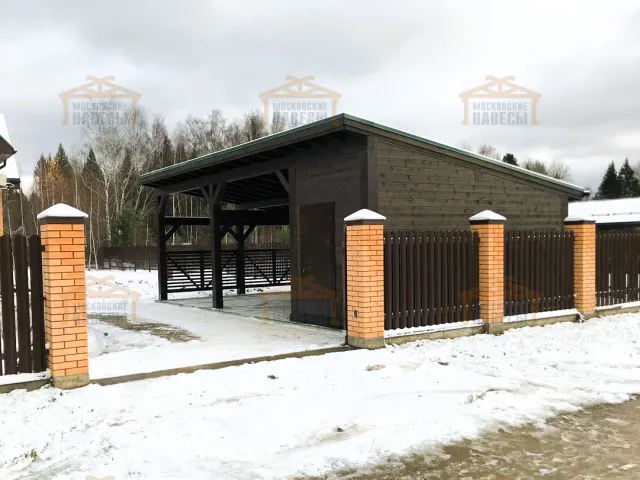 Навес односкатный с хозблоком УСАДЬБА — Фото 2