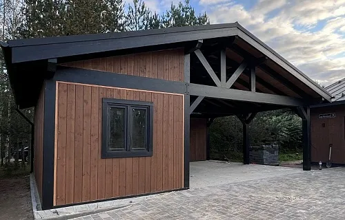 Навес для двух автомобилей с хозблоком БАВАРИЯ MAXI 2.0 — Фото 8