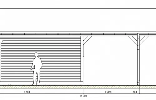 Навес для двух машин с хозблоком МАЯК — Фото 5