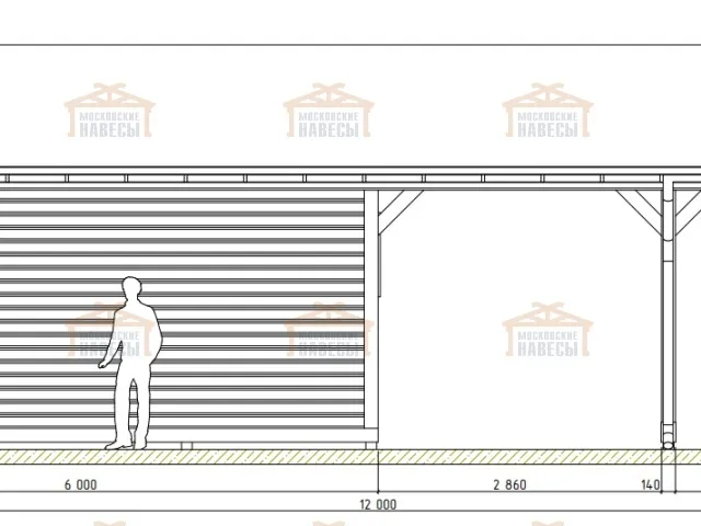 Навес для двух машин с хозблоком МАЯК — Фото 5