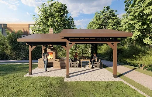 НАВЕС ДЛЯ БАРБЕКЮ КУЛИКОВО — Фото 3