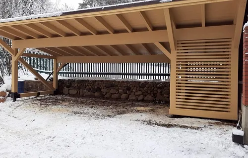 Деревянный навес для двух авто НИКОЛИНСКИЙ — Фото 4