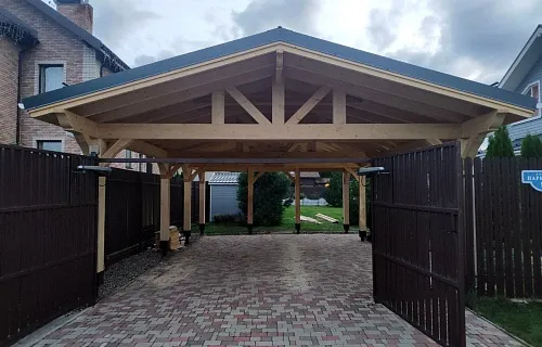 Навес для двух машин ЛИДЕР — Фото 5