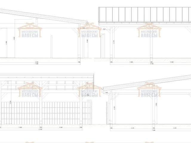 Односкатный навес для машин ХАРТВУД — Фото 8