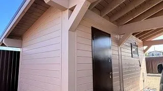 Навес для двух автомобилей с хозблоком КАРЕЛИЯ - миниатюра