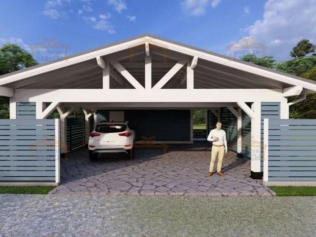 Навес для трех авто с хозблоком СОНАТА — Фото 5