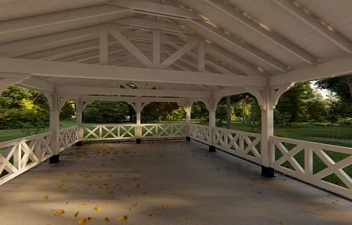 Деревянный навес для авто с ограждениями МОНТЕ-КАРЛО — Фото 6