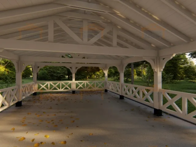 Деревянный навес для авто с ограждениями МОНТЕ-КАРЛО — Фото 6