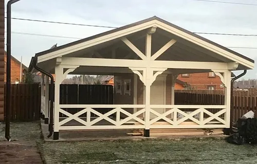 Навес для двух машин с хозблоком ГОРКИ-2 — Фото 2