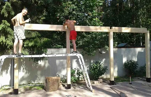 Навес для двух машин МАЛАХОВКА — Фото 5