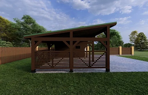 Навес односкатный с хозблоком УСАДЬБА — Фото 8