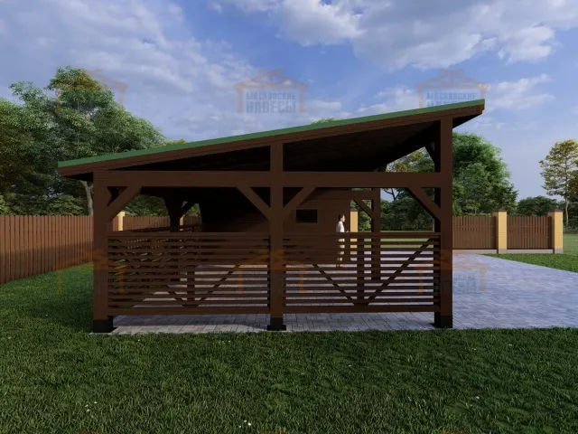 Навес односкатный с хозблоком УСАДЬБА — Фото 8