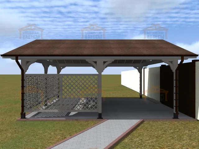 Деревянный навес для машин с перголами ЭДЕМ — Фото 9