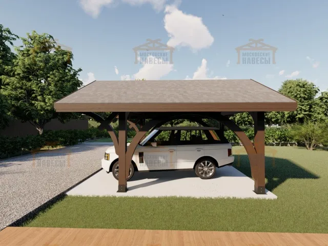 НАВЕС С ГНУТОКЛЕЕНЫМИ БАЛКАМИ КЕНТУККИ — Фото 3