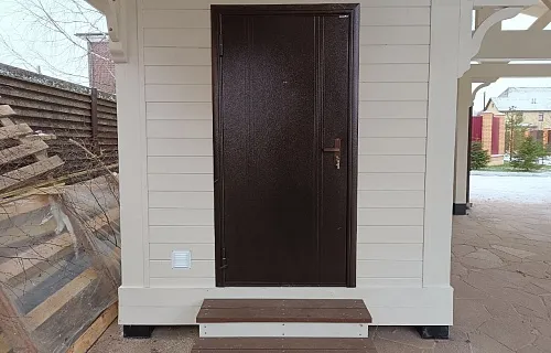 Деревянный навес для двух авто с хозблоком ПАНТЕОН — Фото 7