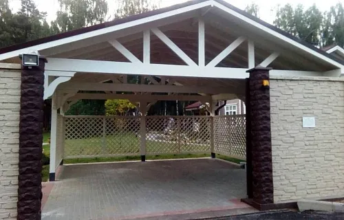 Деревянный навес для машин с перголами ЭДЕМ — Фото 3