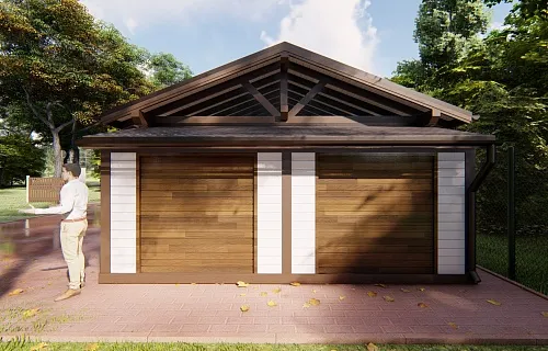 Навес для трех машин с хозблоком ТАХО — Фото 7