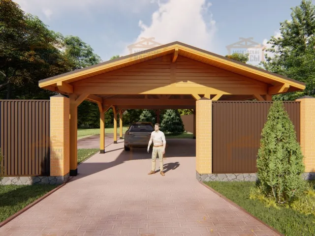 Навес из клееного бруса БОНАПАРТ — Фото 6