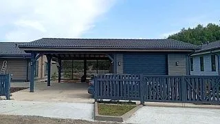 Навес для двух авто с хозблоком ПАРКВИЛЛЬ - миниатюра