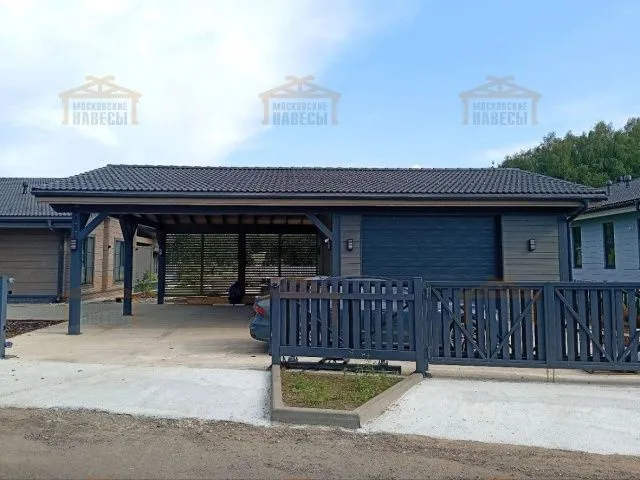 Навес для двух авто с хозблоком ПАРКВИЛЛЬ — Фото 2