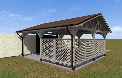 Деревянный навес для машин с перголами ЭДЕМ — Фото 2