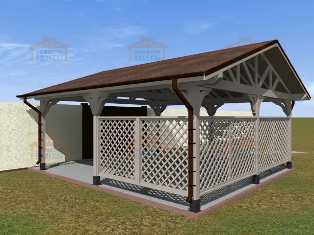 Деревянный навес для машин с перголами ЭДЕМ — Фото 2