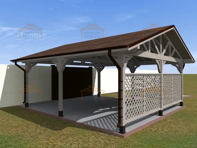Деревянный навес для машин с перголами ЭДЕМ — Фото 8