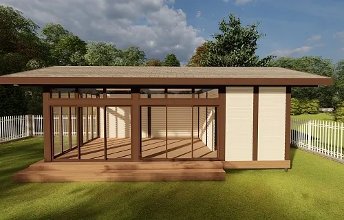 Застекленная беседка с хозблоком ЖАСМИН — Фото 9