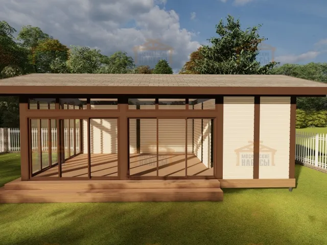 Застекленная беседка с хозблоком ЖАСМИН — Фото 9