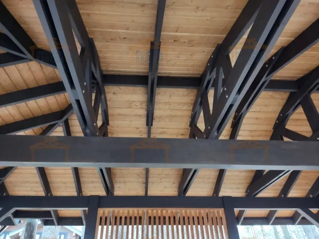 Навес для двух машин с хозблоком ЛЕСНОЙ — Фото 6