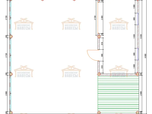 Навес для четырех авто с хозблоком АРНОЛЬД — Фото 9