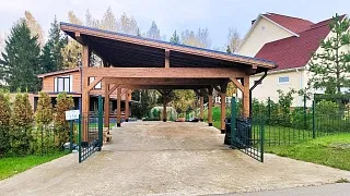 Односкатный навес для двух машин ХАРТВУД 2.0 - миниатюра