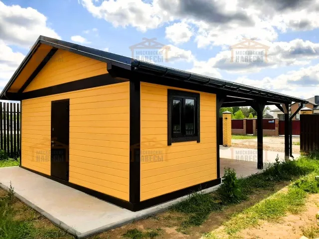 Навес для двух машин с хозблоком РИВЬЕРА — Фото 4