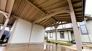 Навес для двух машин с хозблоком ИСТРА - миниатюра